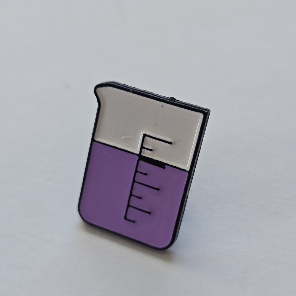 Purple and Silver Beaker Pin